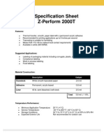 Specification Sheet Z-Perform 2000T: Features