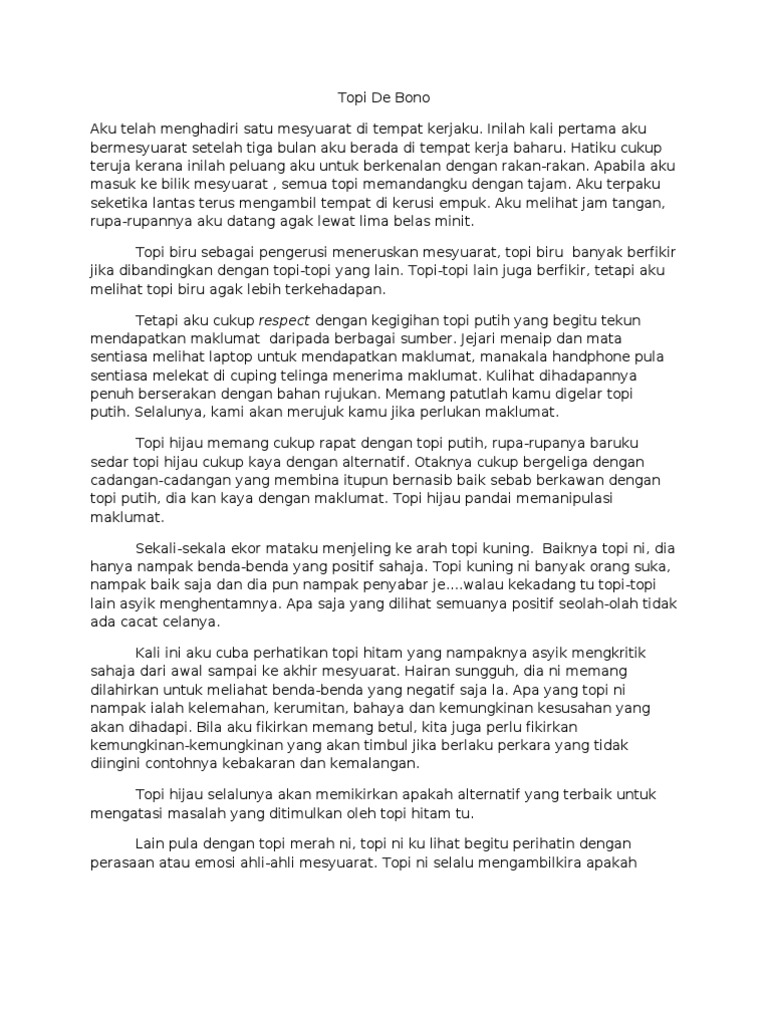 Cerpen Topi De Bono Pdf