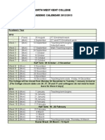 Academic Calendar 2012-13 Revised - May 20122