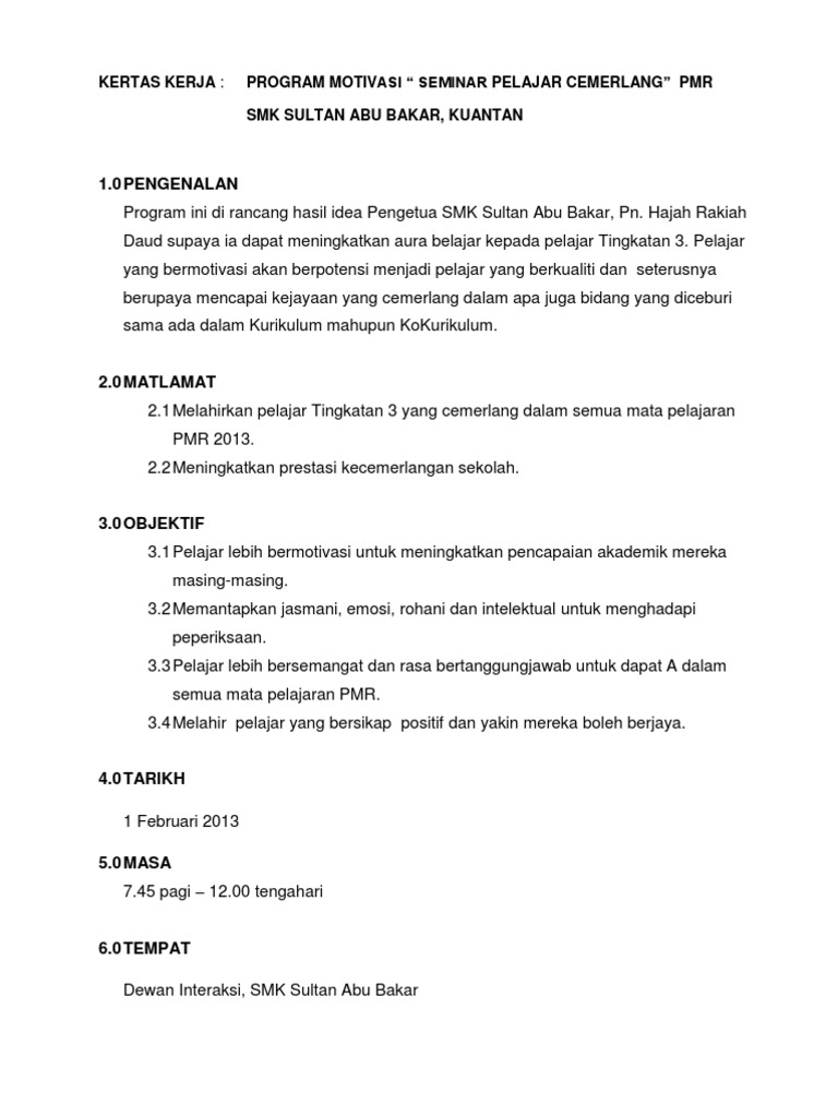 Kk Motivasi Kecemerlangan Pmr Dan Spm Sabs