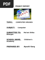 Download project report on computer virus by mithun3790 SN126573405 doc pdf