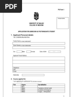 Applicant Personal Details: PG Form 1