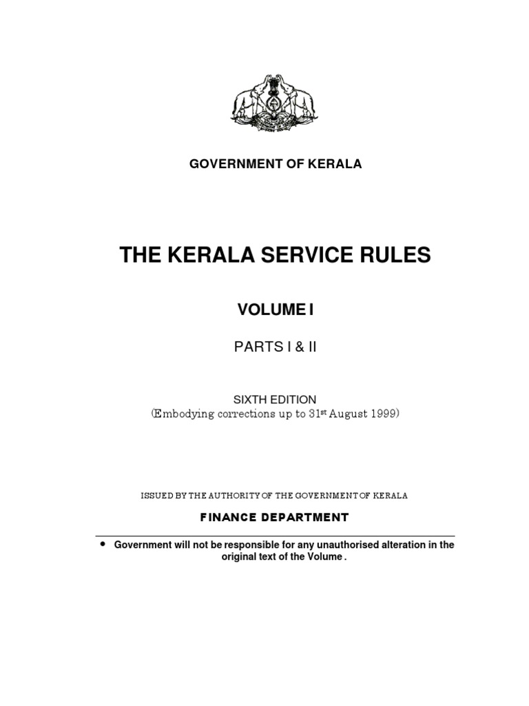 The Kerala Service Rules. PDF Probation Pension