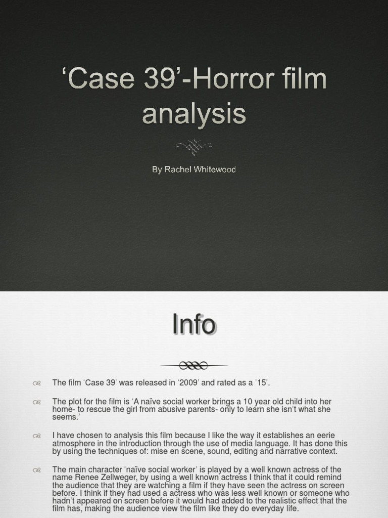 Case 39 Film Analysis: Atmosphere & Techniques | PDF | Actor | Color