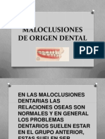Maloclusiones de Origen Dental