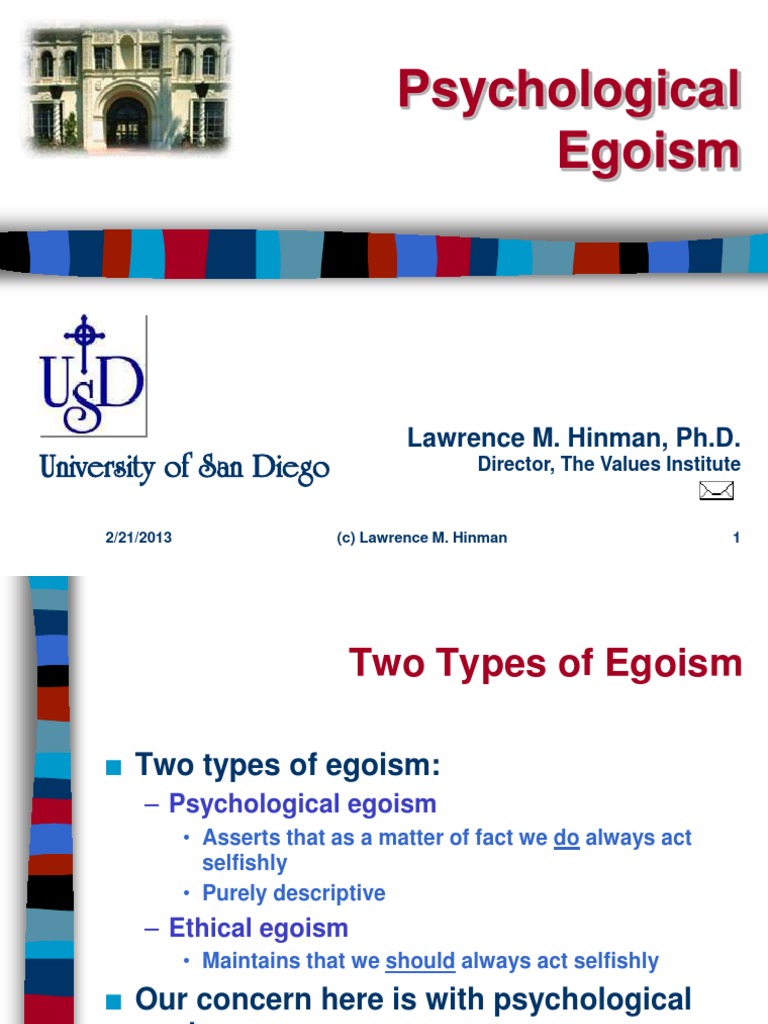 Psychological Egoism | PDF