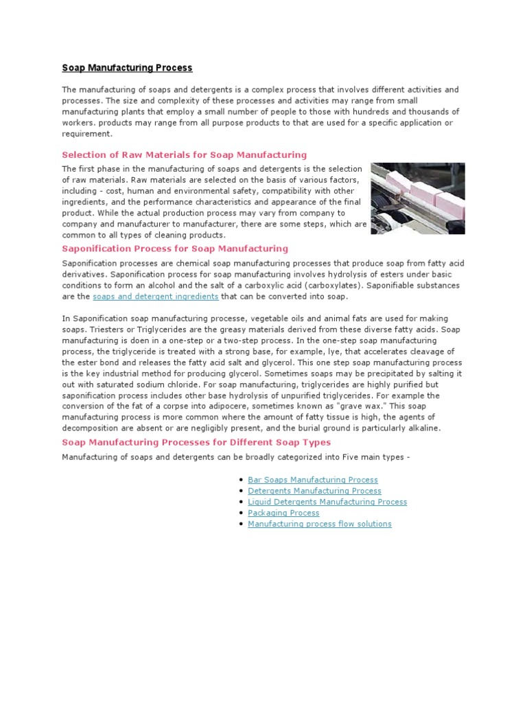 Soap Manufacturing Process Soap Chemical Substances