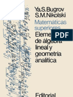 Matematicas Superiores y Elementos de Algebra Lineal y Geometria Analitica (Editorial MIR 1984) (172s) (Bugrov Nikolskii)