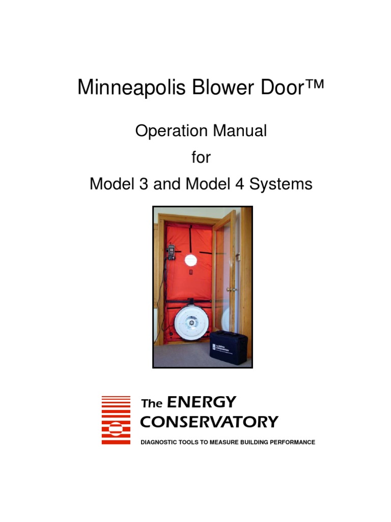 Minneapolis Blower Door Manual Mechanical Fan Duct Flow