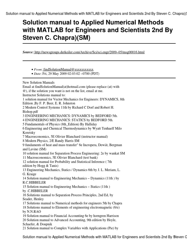 Numerical Methods For Engineers 6th Edition Pdf