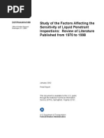 Study of the Factors Affecting the Sensitivity of Liquid Penetrant