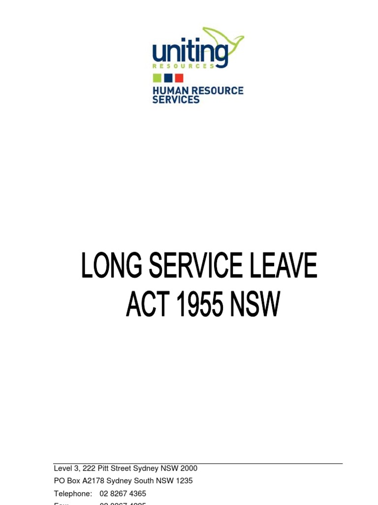 Long Service Leave Act 1955 NSW | PDF | Employment | Workforce