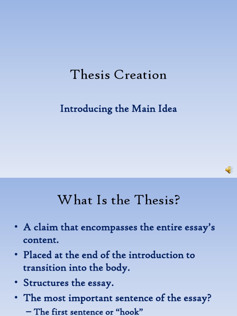 Crafting and Revising Thesis Statements | PDF
