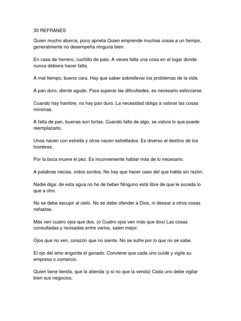30 Refranes | PDF