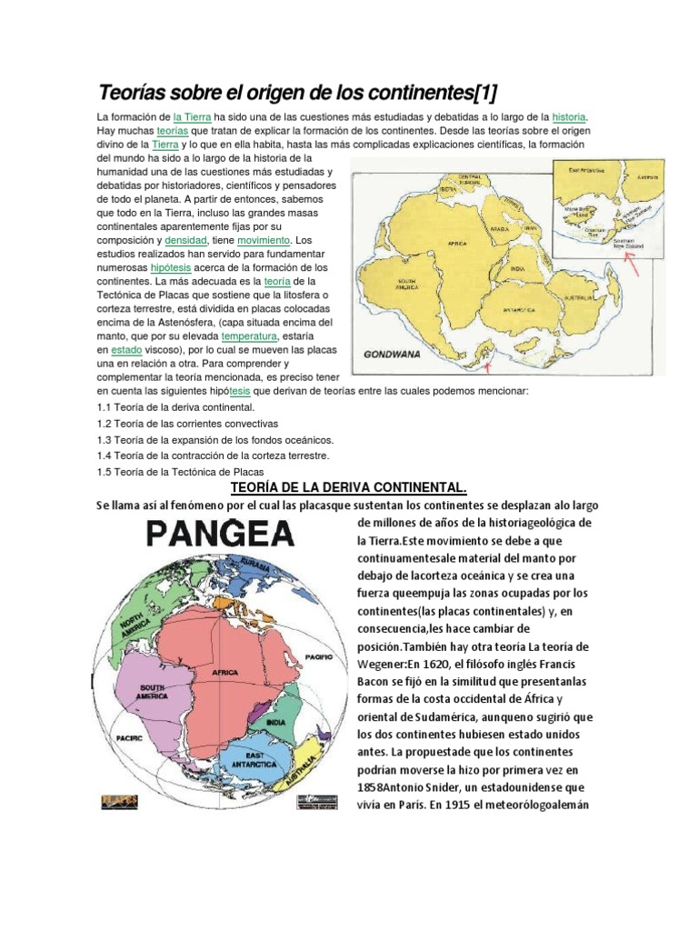 Teorías sobre el origen de los continentes