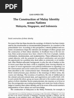 The Construction of Malay Identity Across Nations Malaysia, Singapore, and Indonesia