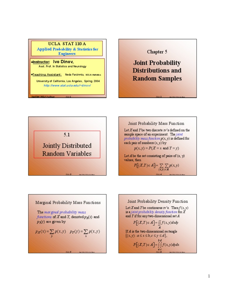 Joint Probability Distributions and Random Samples: Jointly Distributed ...