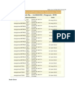 Assignment/Practical/Project Marks Submission Status: Enrollment No.: 112002090 - Program: MTM