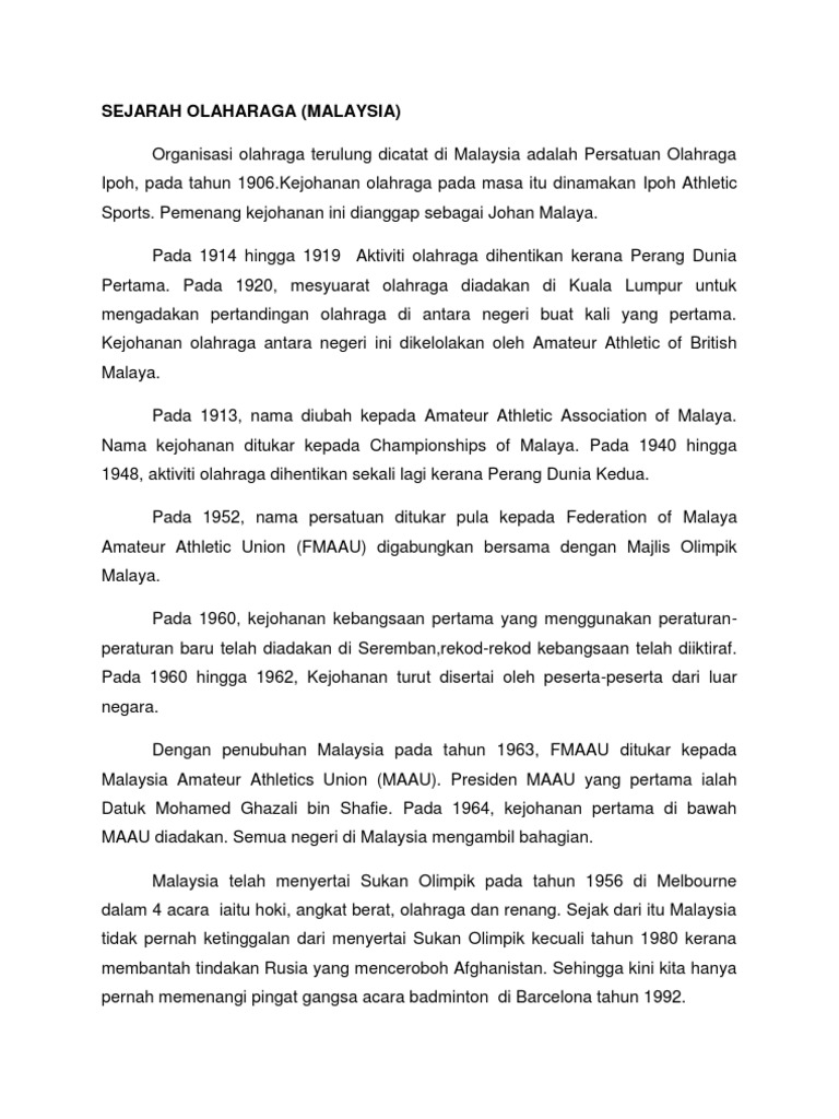 A Sejarah Olahraga Pdf