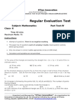 Regular Evaluation Test IV Maths X A