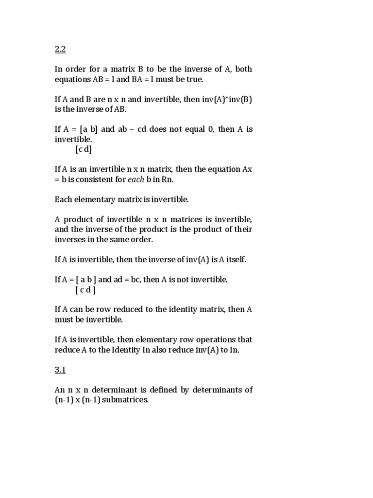Matrices T:F Test 2 | PDF