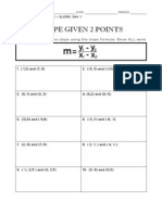 Slope Worksheet 2points