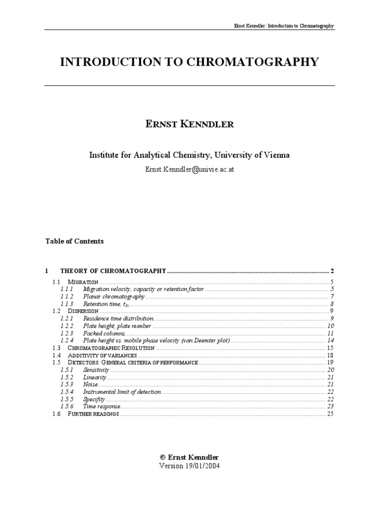 Introduction To Chromatography: Institute For Analytical Chemistry ...