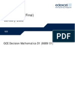 Mark Scheme (Final) January 2009: GCE Decision Mathematics D1 (6689/01)