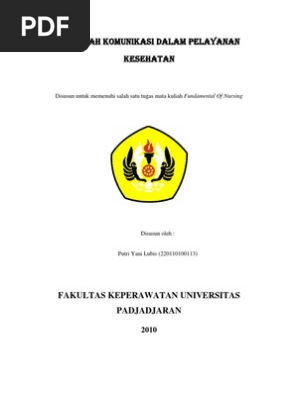 Makalah Komunikasi Dalam Pelayanan Kesehatan
