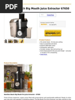 Download Hamilton Beach Big Mouth Juice Extractor 67650 by renedulfman SN126714001 doc pdf