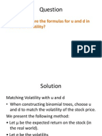 11.7 What Are The Formulas For U and D In: Terms of Volatility?