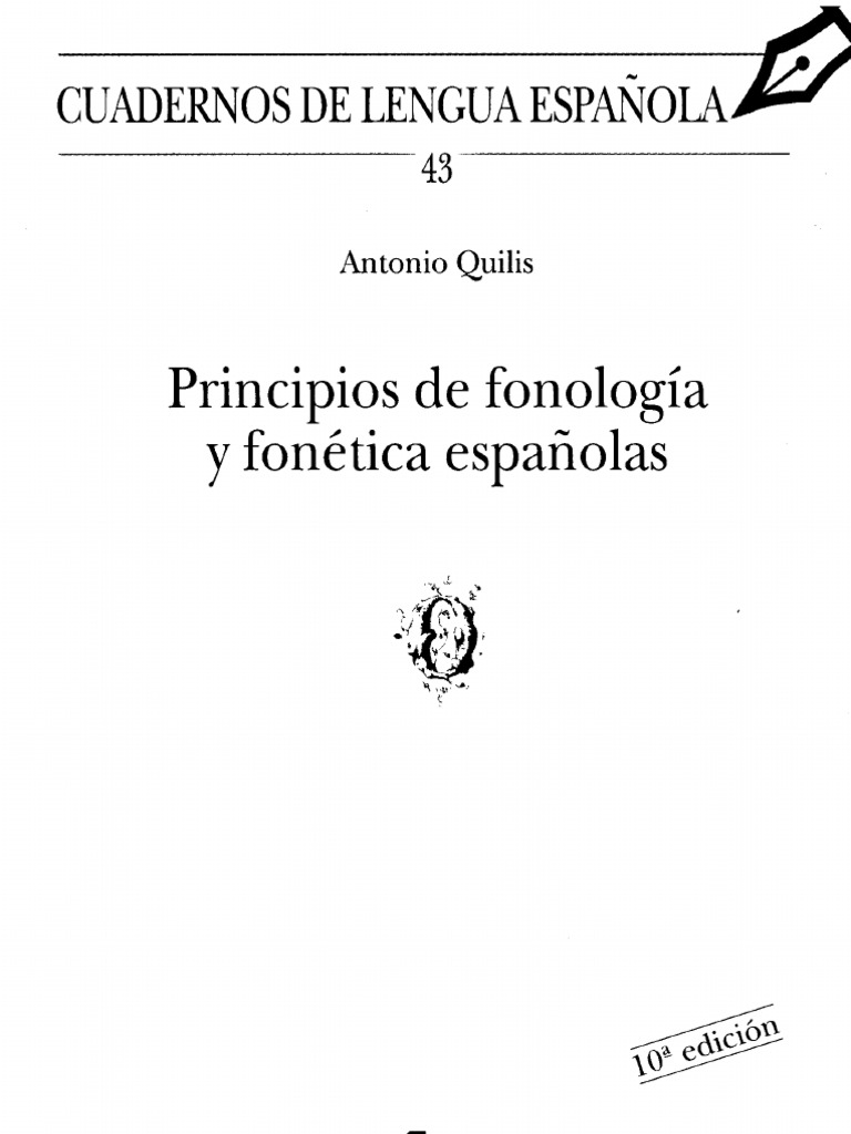 Principios de Fonetica y Fonologia Espanolas Quilis | PDF | Voz humana ...