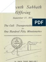 Thirteenth Sabbath Offering: The Call: Transportation Money One Hundred Fifty Missionaries