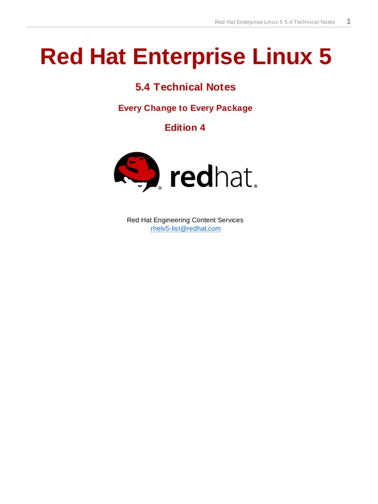 Red Hat Enterprise Linux-5-5.4 Technical Notes-En-US | PDF