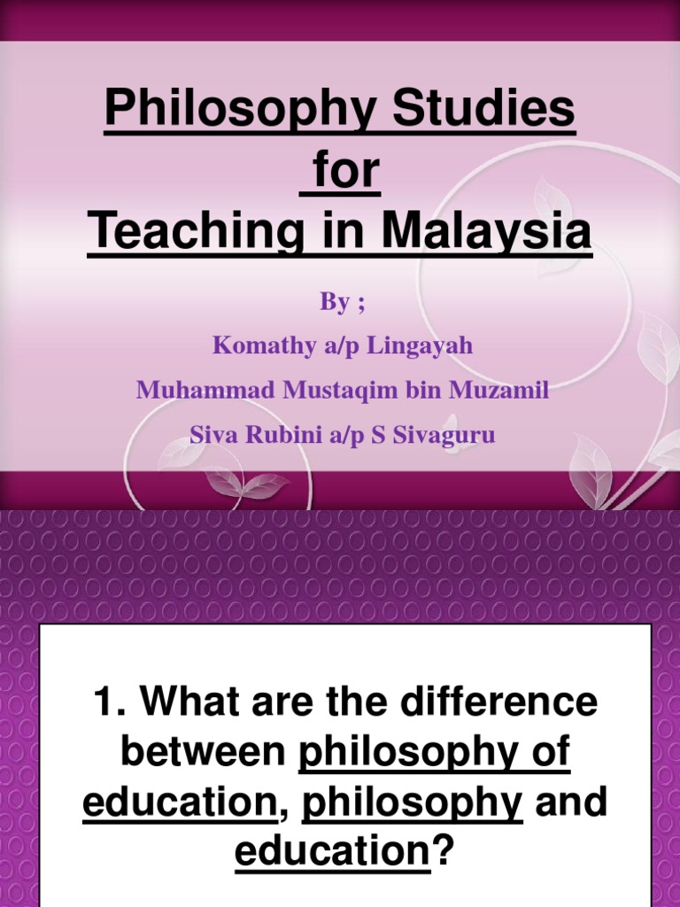 Philosophy Studies For Teaching in Malaysia | PDF | Philosophy Of ...