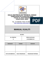 Manual Kualiti Kolej Matrikulasi Teknikal Kedah