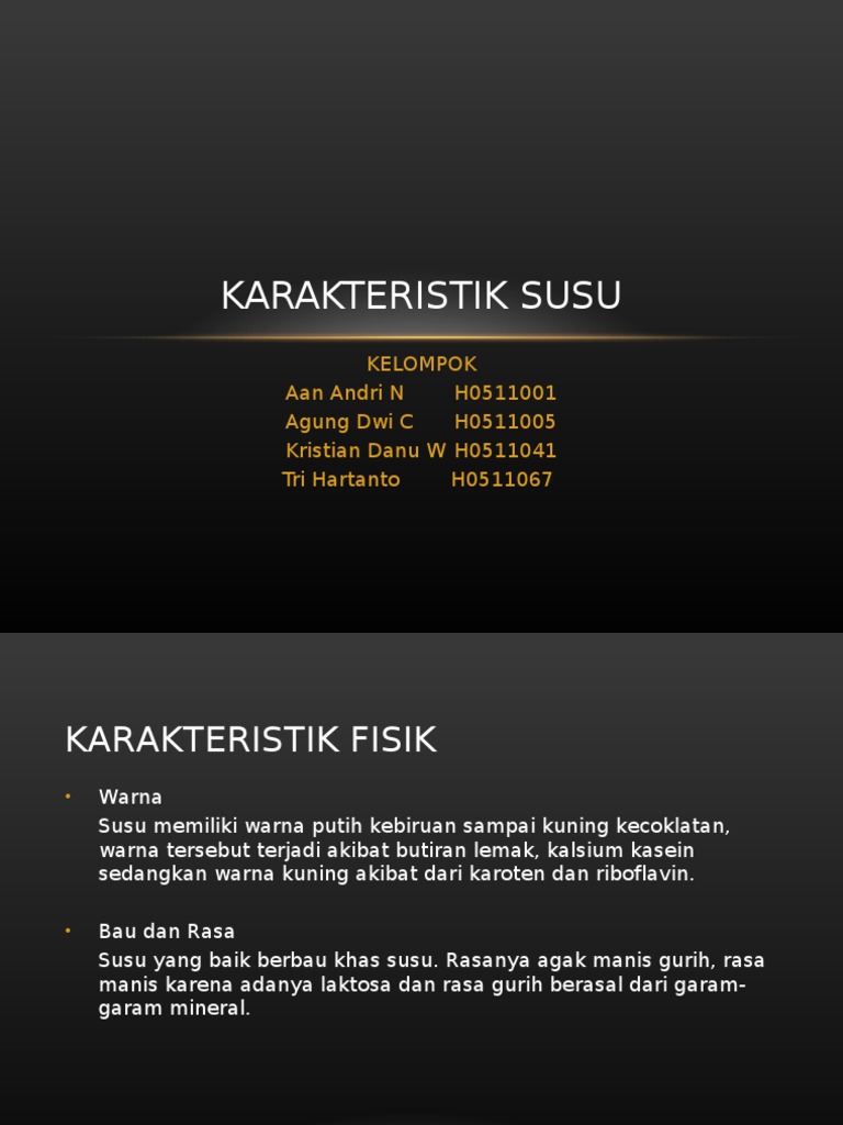 Karakteristik Susu | PDF