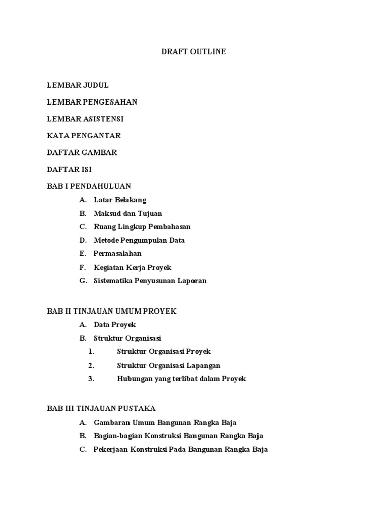 Struktur dan Draft Outline Proyek | PDF