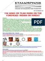 Bindi or Tilak Mark On The Forehead-Indian or Hindu