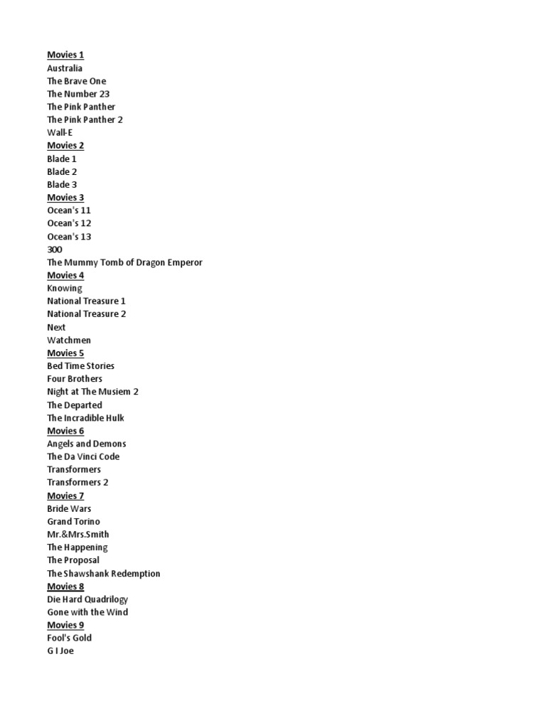 Movies | PDF