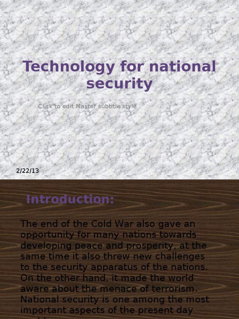 Technology For National Security | PDF | Politics