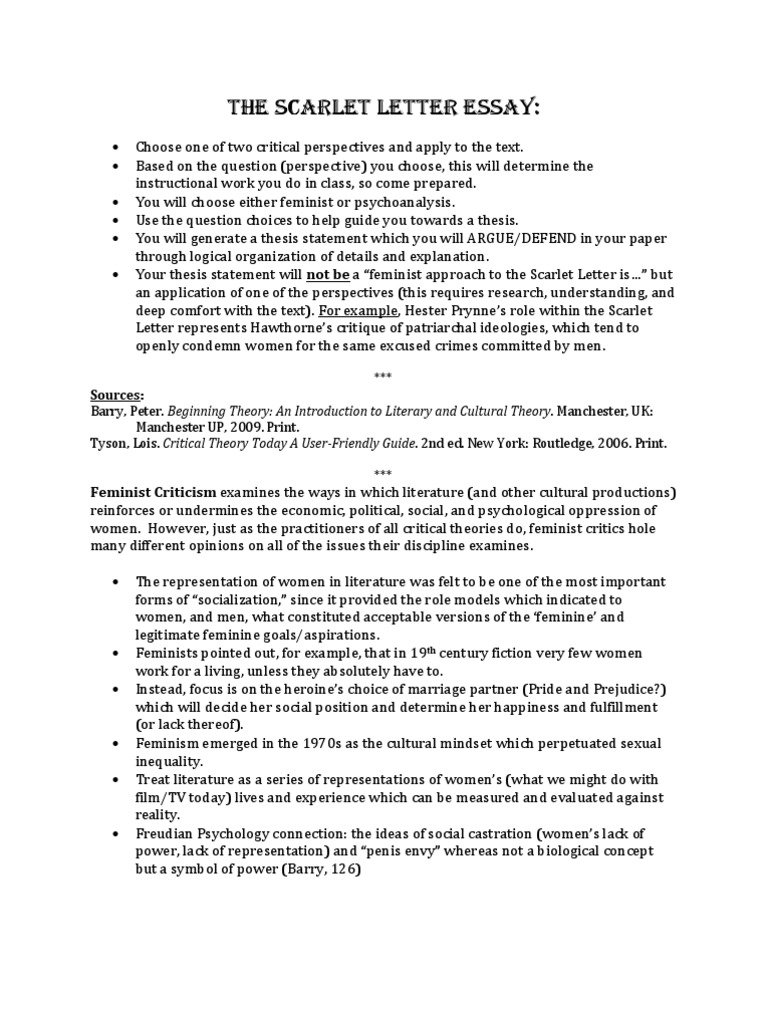 The scarlet letter literary analysis picture