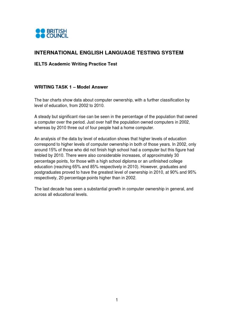 IELTS Academic Writing Practice Test | PDF