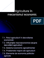 Agricultura in Mecanismul Economic