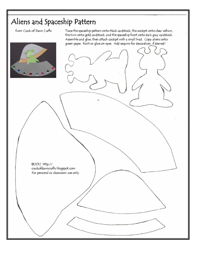 Aliens and Spaceship Pattern PDF