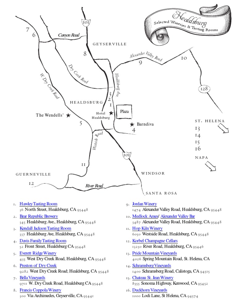 Healdsburg Wine Map  PDF