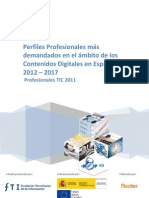 Perfiles Profesionales más demandados de la Industria de contenidos digitales en España, 2012-2017