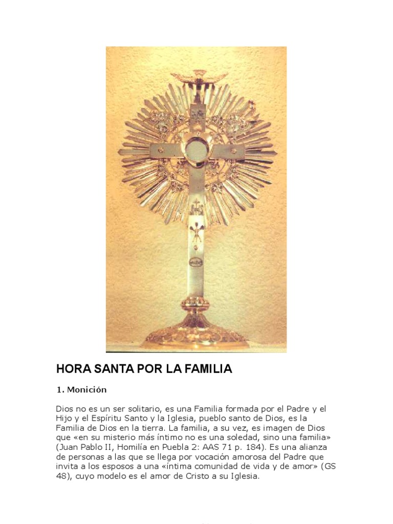 Hora Santa Por La Familia PDF eucaristía María, madre de Jesús