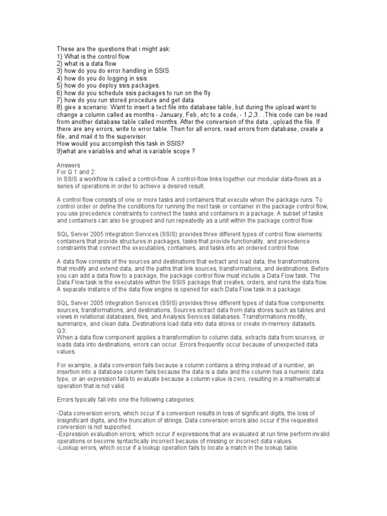 Ssis interview questions download free pdf microsoft sql server