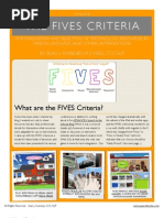 Download FIVES Criteria For Evaluation and Selection of Technology Resources in Speech-Language and Other Interventions by speechtechie SN126807108 doc pdf